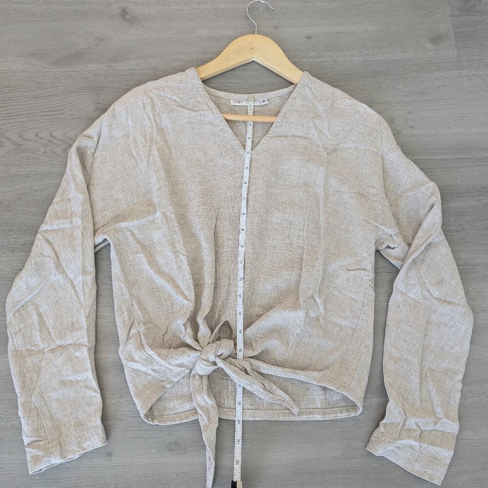 Only Child Luzon Long Sleeve Top in Oatmeal Cotton XS